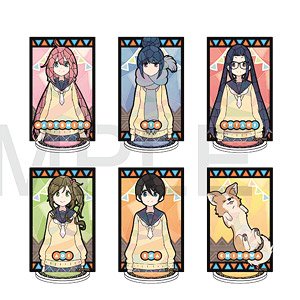 Laid-Back Camp Chara Stained Series Acrylic Stand Set School Uniform Ver. (Anime Toy)