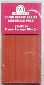 (OO/HO) French Lozenge Tiles (130 x 75mm, 4 Pieces) [Wills Kits Materials Pack SSMP234] (Model Train)