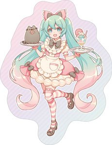 Hatsune Miku Series Die-cut Cushion Pusheen Collaboration (Anime Toy)