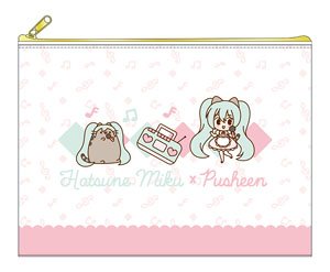 Hatsune Miku Series Flat Pouch A Pusheen Collaboration (Anime Toy)