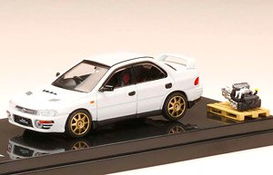 Subaru Impreza WRX (GC8) 1992 Custom Version / Feather White w/Engine Display Model (Diecast Car)