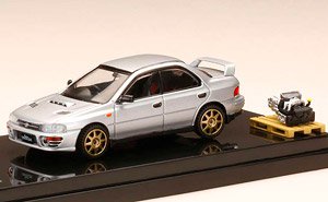 Subaru Impreza WRX (GC8) 1992 Custom Version / Light Silver Metallic w/Engine Display Model (Diecast Car)