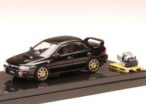 Subaru Impreza WRX (GC8) 1992 Custom Version / Black Mica w/Engine Display Model (Diecast Car)