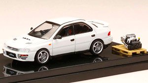 Subaru Impreza WRX (GC8) 1992 Feather White w/Engine Display Model (Diecast Car)