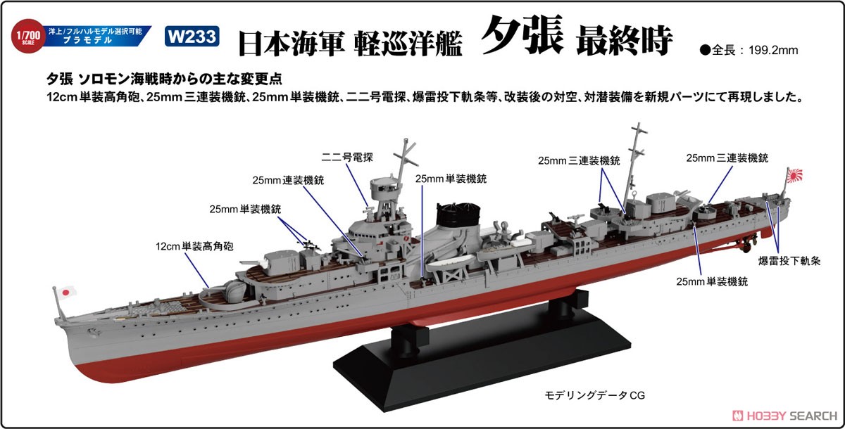 日本海軍 軽巡洋艦 夕張 最終時 (プラモデル) その他の画像3
