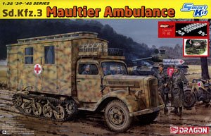 WWII Sd.Kfz.3 Maultier Ambulance w/Medical Troops & Wounded Infantry Figure (Plastic model)