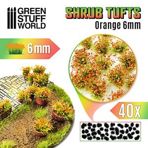 灌木セット 6mm オレンジ (粘着剤付) (素材)