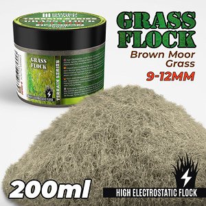 Static Grass Flock 9-12mm - Brown Moor Grass - 200 ml (Material)
