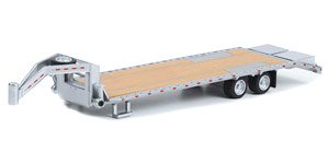 Gooseneck Trailer - Primer Gray with Red and White Conspicuity Stripes (ミニカー)