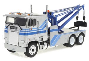 1984 Freightliner FLA 9664 Tow Truck - Silver with Blue Stripes (Diecast Car)