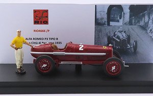 アルファロメオ P3 TIPO B Coppa Citta di Bergamo 1935 優勝車 #2 Tazio Nuvolari フィギュア付 (ミニカー)