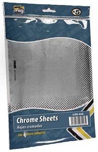 Chrome Sheets 280 x 195 mm (Set of 5 Sheets) (Plastic model)