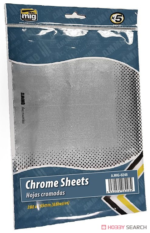 Chrome Sheets 280 x 195 mm (Set of 5 Sheets) (Plastic model) Package1