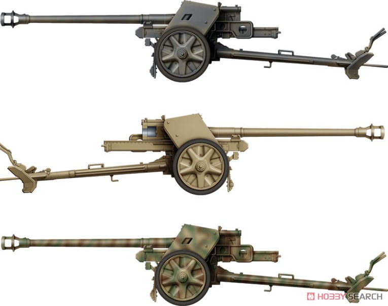 ドイツ 7.5cm対戦車砲 Pak40 w/クルーフィギュア4体 (プラモデル) 塗装1