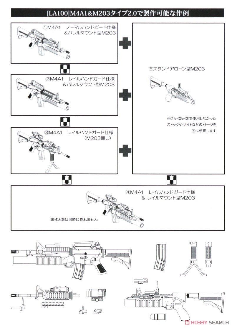 1/12 Little Armory (LA100) M4A1 & M203タイプ 2.0 (プラモデル) 解説3