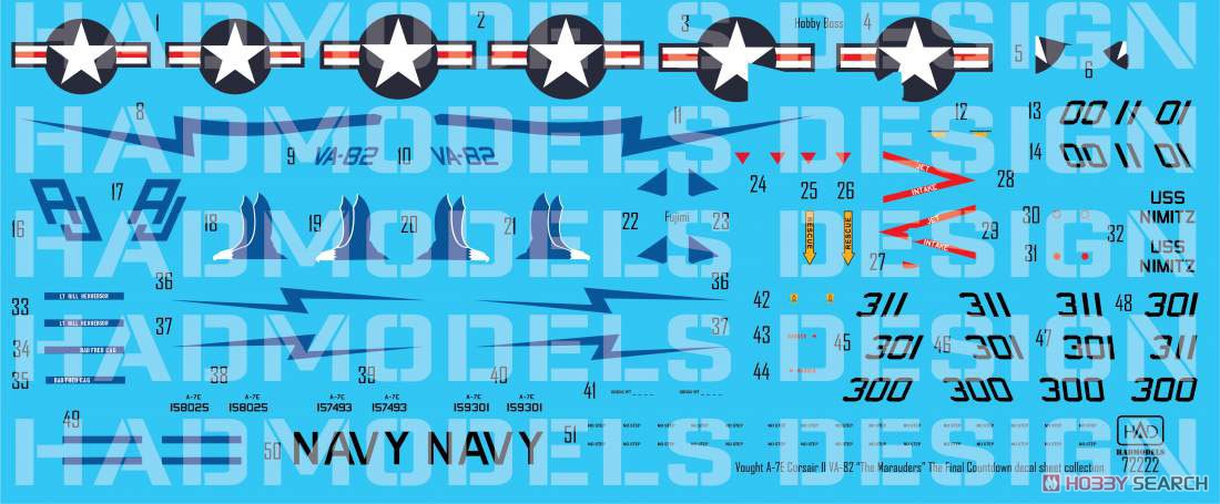 A-7E Corsair II VA-82 ` The Marauders` in `The Final Countdown` Decal Collection (Decal) Item picture1