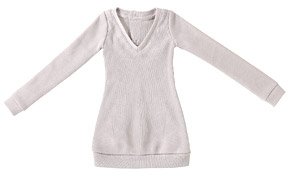 AZO2 Natural V-neck Sweater (Light Gray) (Fashion Doll)