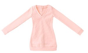 AZO2 Natural V-neck Sweater (Light Pink) (Fashion Doll)