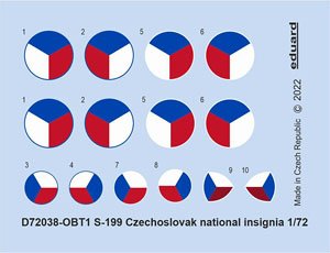 S-199 チェコスロバキア国籍マーク (エデュアルド用) (デカール)