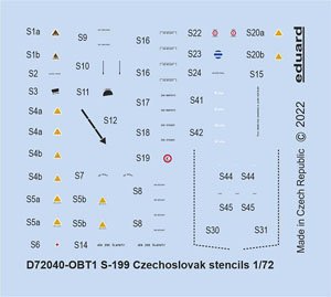 S-199 チェコスロバキアデータステンシル (エデュアルド用) (デカール)