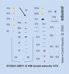 S-199 Israeli Stencils (for Eduard) (Decal)