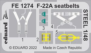 F-22A Seatbelts Steel (for ilovekit) (Plastic model)