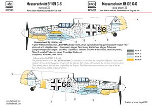 Messerschmitt Bf109 G-6 `Erzsike` Decal Sheet (Decal)