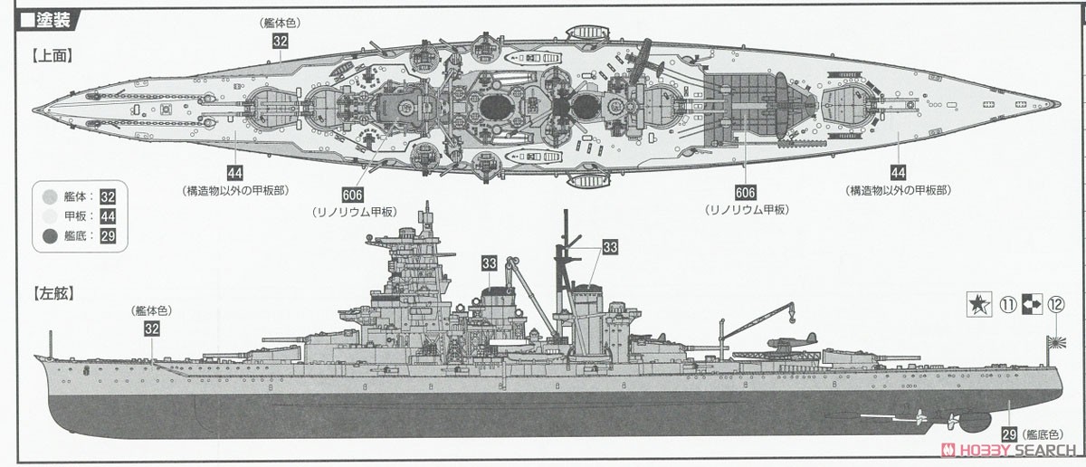 IJN Fast Battleship Haruna Full Hull Model (Plastic model) Color2