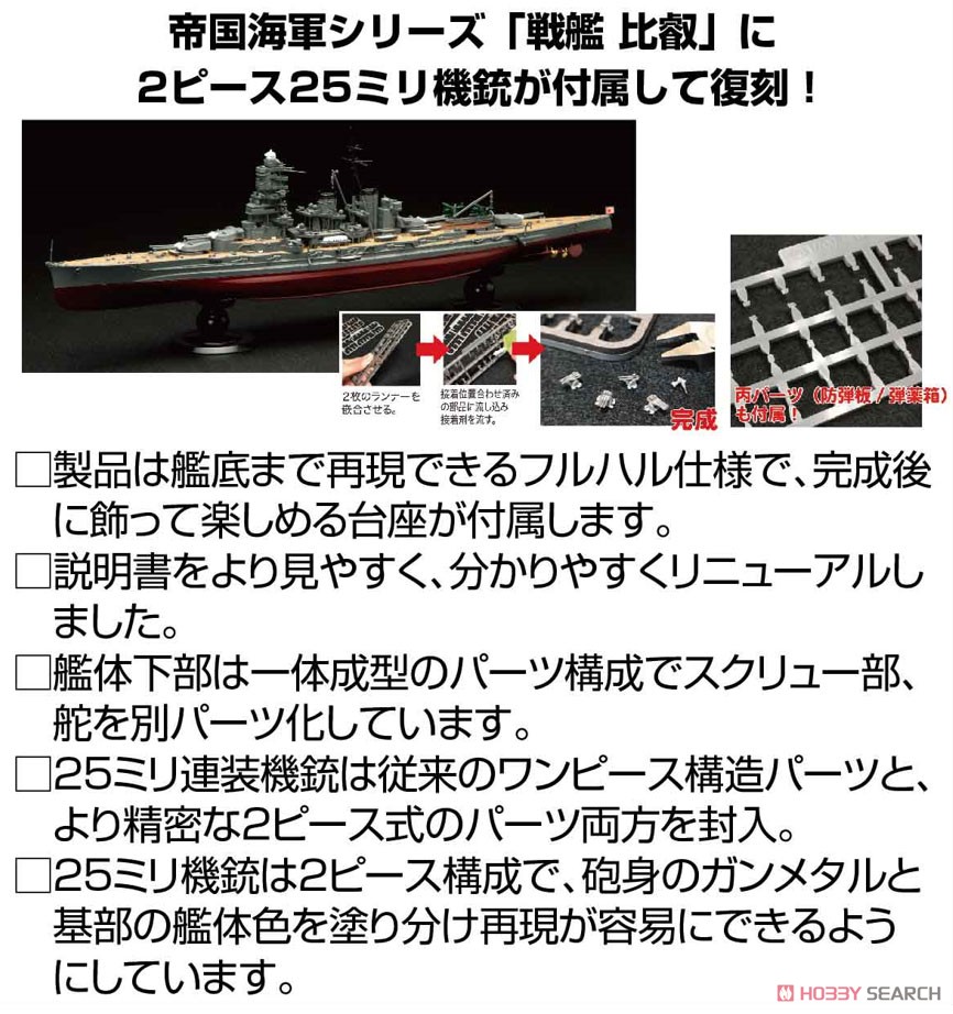 日本海軍戦艦 比叡 フルハルモデル (プラモデル) その他の画像2