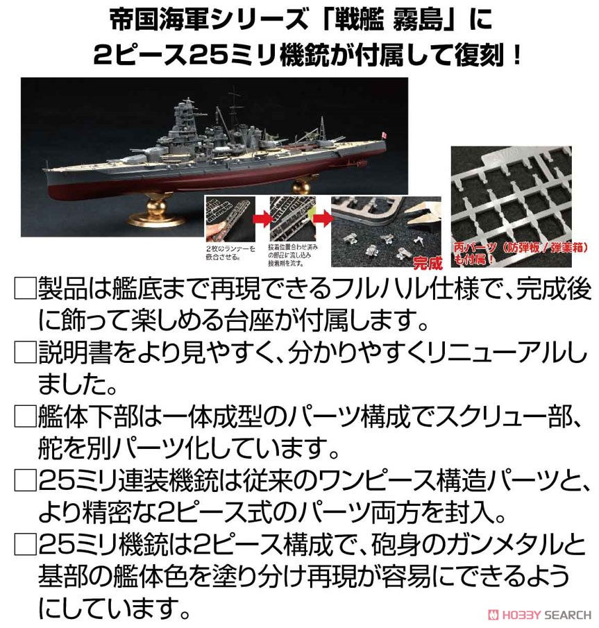 日本海軍戦艦 霧島 フルハルモデル (プラモデル) その他の画像2