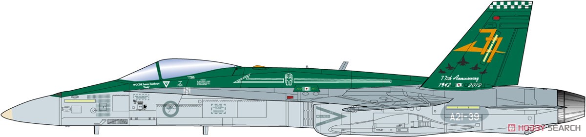 オーストラリア空軍 戦闘機 F/A-18A ホーネット NO.77 SQ 77周年記念塗装機 (2機セット) (プラモデル) 塗装1