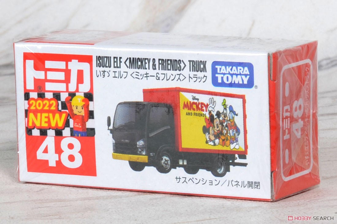 No.48 いすゞ エルフ 〈ミッキー&フレンズ) トラック (ボックス) (トミカ) パッケージ1