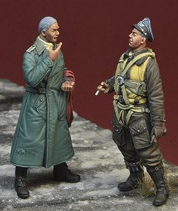 WWII Luftwaffe Pilot Ace Franz Stigler & Mechanic (2 Figures) (Plastic model)