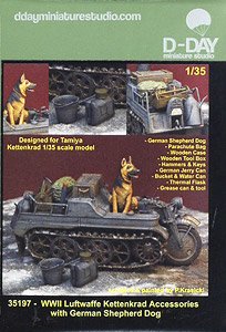 WWII Luftwaffe Kettenkrad Accessories with German Shepherd Dog (Plastic model)