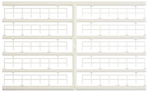 Steal Fence (White) (20 pieces) (N Scale Accessory Series) (Model Train)