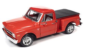 1968 Chevy C10 Pickup Side Step Vermilion Red (Diecast Car)