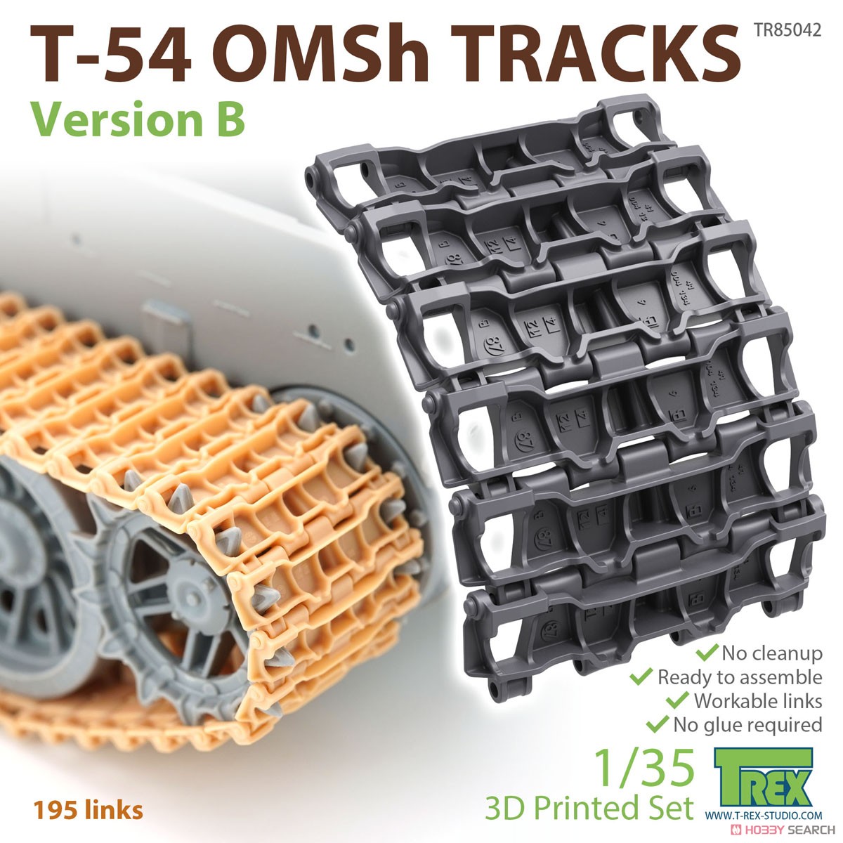 T-54 OMSh Tracks Version B (Plastic model) Package1