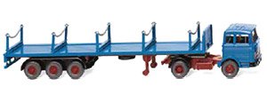 (HO) MB Pillar Trailer Truck Azul Blue (Model Train)
