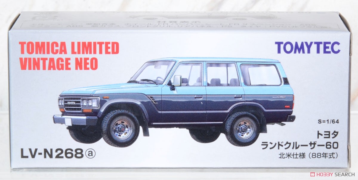 TLV-N268a Land Cruiser60 North American Specification 1988 (Light Blue/Gray) (Diecast Car) Package1