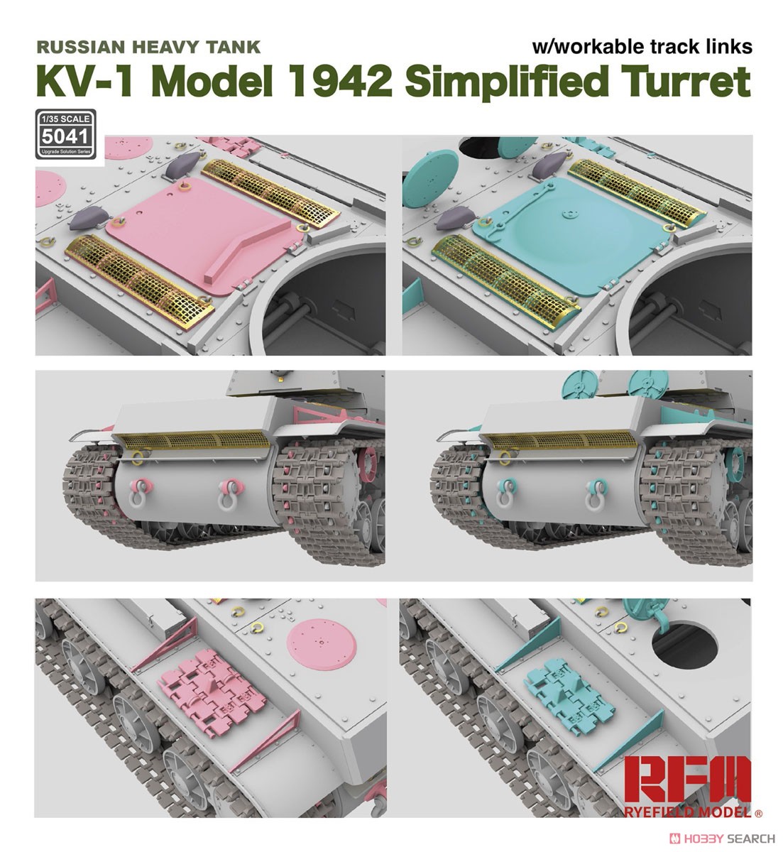 KV-1 Model 1942 Simplified Turret w/Workable Track Links (Plastic model) Other picture5