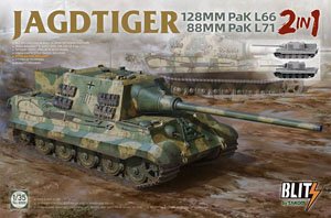 Jagdtiger 128mm Pak L66 & 88mm Pak L71 (2 in 1) (Plastic model)