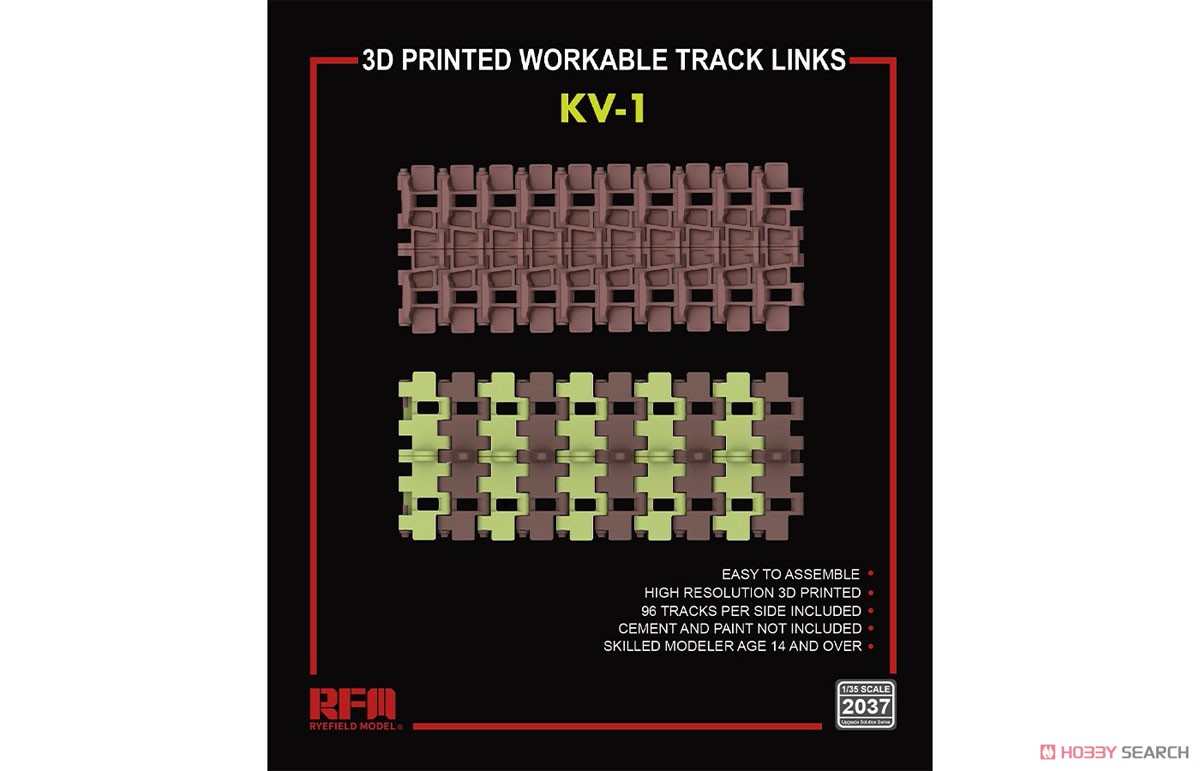 Kv-1 3D Printed Workable Track (Plastic model) Package1