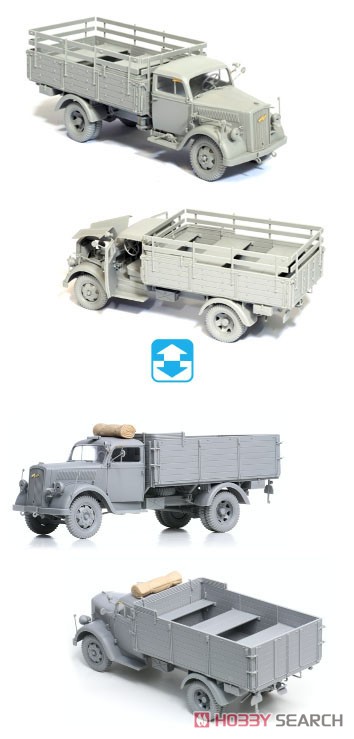 WW.II ドイツ軍 3トン 4×2 カーゴトラック 野営するドイツ兵フィギュア 付属 (プラモデル) その他の画像3