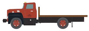 (HO) International R-190 Flat Bed Truck (Maroon) w/Drum (Diecast Car)