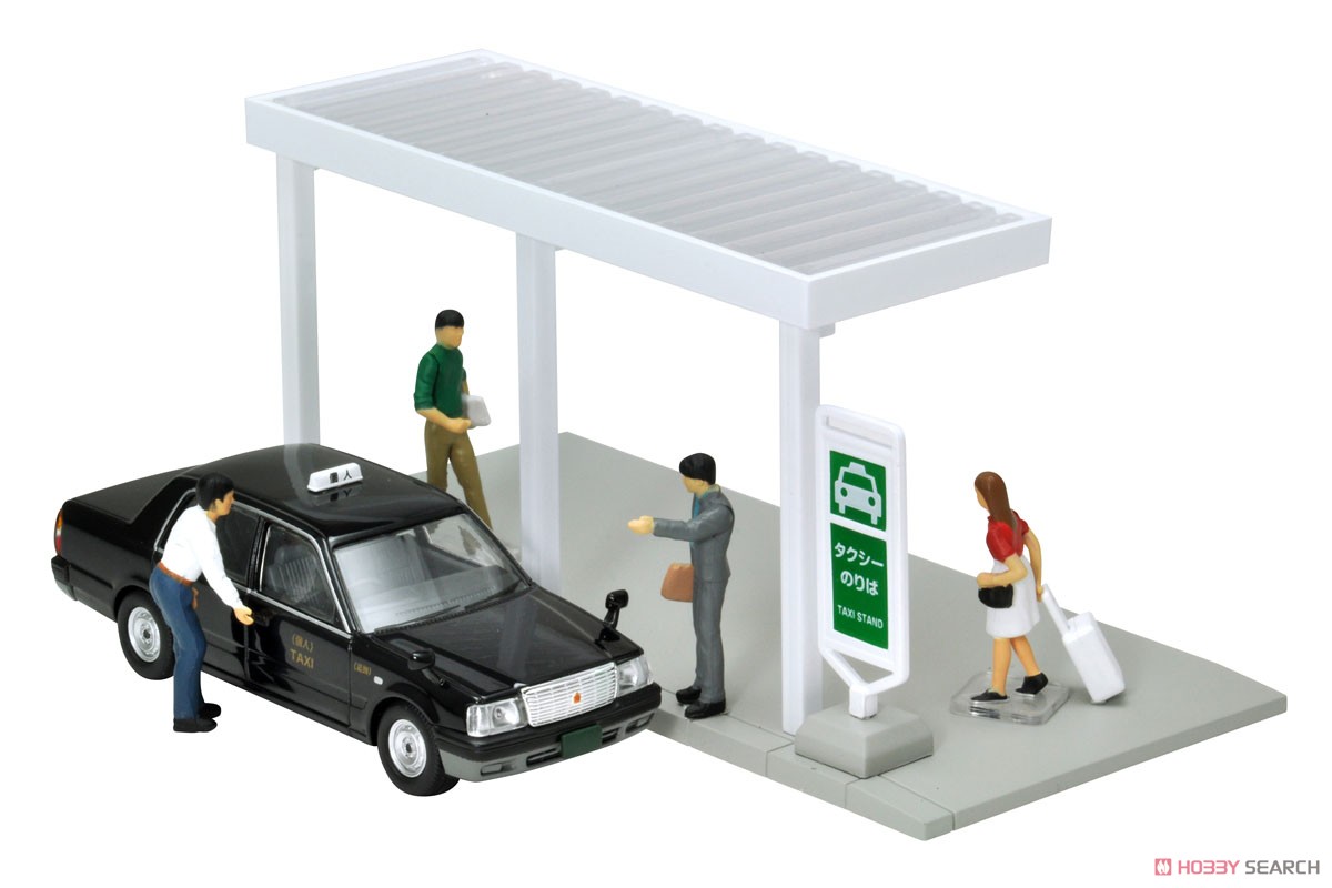 Diorama Collection64 #CarSnap04b Cabstand w/Toyota Crown Comfort (Diecast Car) Item picture1