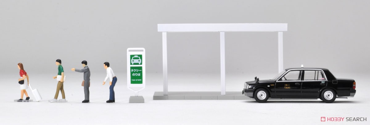 Diorama Collection64 #CarSnap04b Cabstand w/Toyota Crown Comfort (Diecast Car) Item picture2