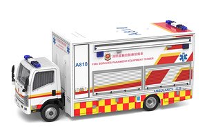 Tiny City No.73 いすゞ Nシリーズ 香港消防局 救急医療車両 (PET)(with mesh window shields) (A810) (ミニカー)
