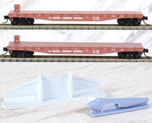 993 02 202 (N) Canadian National 2-Pack with DH.98 Mosquito Load 665034, 665037 (Mosquito Airframe Transportation Flat Car CN) (2-Car Set) (Model Train)