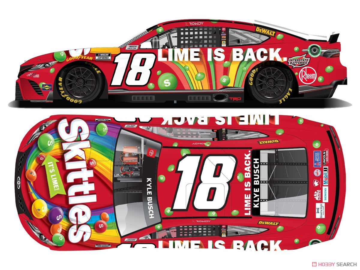 Kyle Busch 2022 Skittles Lime Toyota Camry NASCAR 2022 Next Generation (Hood Open Series) (Diecast Car) Other picture1
