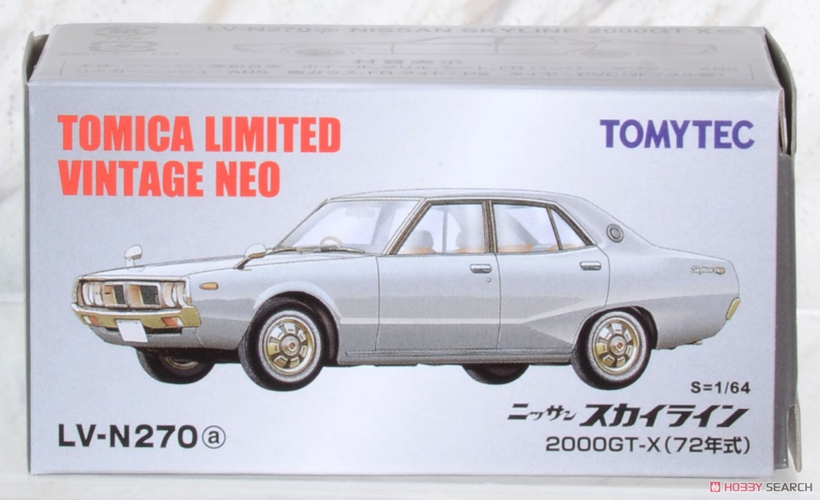 TLV-N270a 日産スカイライン 2000GT-X (銀) 72年式 (ミニカー) パッケージ1